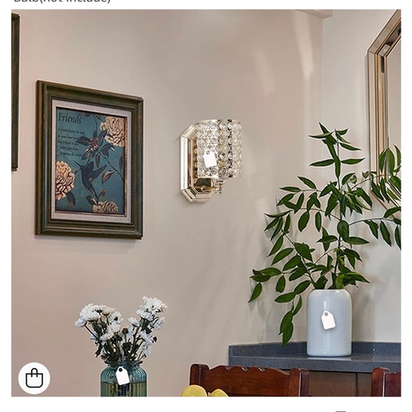 Plating champagne finish and polyhedral opal crystal shade. 2 fixtures included - Picture 9 of 15